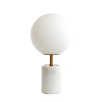 Medina tafellamp Ø25x47 cm glas mat wit/antiek brons van het woonmerk Light&Living