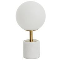 Medina tafellamp Ø20x35 cm glas mat wit/antiek brons van het woonmerk Light&Living