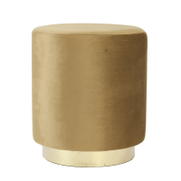 Nadien poef Ø40x44 cm velvet bruin/goud van het woonmerk Light&Living