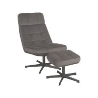 Label51 Alvar fauteuil + hocker - antraciet