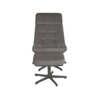 Label51 Alvar fauteuil + hocker - antraciet