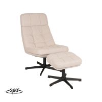 Alvar fauteuil bouclé - naturel + hocker