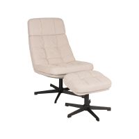 Alvar fauteuil bouclé - naturel + hocker