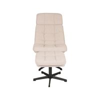 Alvar fauteuil bouclé - naturel + hocker