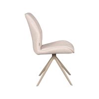 Label51 Comfy eetkamerstoel bouclé naturel - taupe onderstel