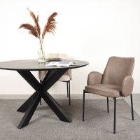 Joni eetkamerstoel micro suède taupe