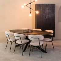 Label51 Zack eetkamerstoel bouclé naturel