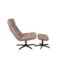Label51 Alvar fauteuil micro suede + hocker - taupe