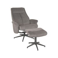 Bergen fauteuil + hocker - antraciet
