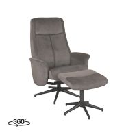 Bergen fauteuil + hocker - antraciet