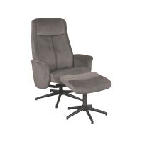 Bergen fauteuil + hocker - antraciet