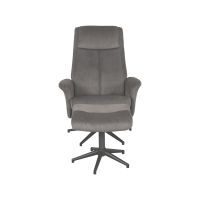 Bergen fauteuil + hocker - antraciet