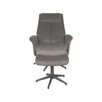 Bergen fauteuil + hocker - antraciet