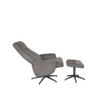 Bergen fauteuil + hocker - antraciet