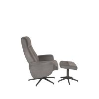 Bergen fauteuil + hocker - antraciet