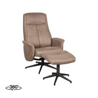 Bergen fauteuil mirco suede + hocker - taupe