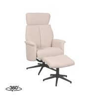 Label51 Verdal fauteuil bouclé - naturel + hocker