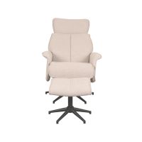 Label51 Verdal fauteuil bouclé - naturel + hocker