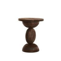 Light & Living Mirto bijzettafel Ø40x50 cm hout - mat donkerbruin