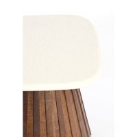 Light & Living Okato bijzettafel 45x45x40 cm - crème+hout bruin