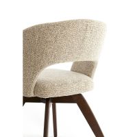 Flen eetkamerstoel hout - donkerbruin+crème bruin