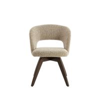 Flen eetkamerstoel hout - donkerbruin+crème bruin