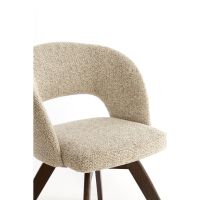 Flen eetkamerstoel hout - donkerbruin+crème bruin