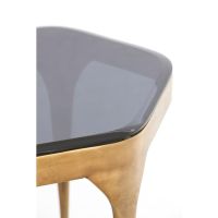 Avi bijzettafel set van 2 glas - smoke+antiek brons