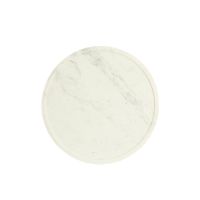 Prato bijzettafel set van 2 ø43x53 cm marmer - wit+antiek brons