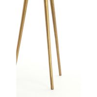 Prato bijzettafel set van 2 ø43x53 cm marmer - wit+antiek brons