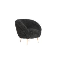 Light & Living Orvion fauteuil furry - zwart+brons
