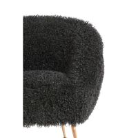 Light & Living Orvion fauteuil furry - zwart+brons
