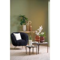 Light & Living Orvion fauteuil furry - zwart+brons