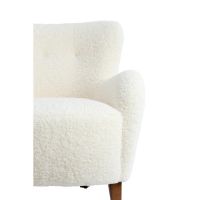 Vreya fauteuil furry hout - crème+donkerbruin