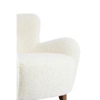Vreya fauteuil furry hout - crème+donkerbruin