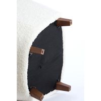 Vreya fauteuil furry hout - crème+donkerbruin