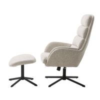 Nordic Home Khan fauteuil met voetensteun - off white