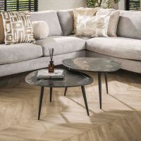 Fraaai Malakai salontafel set van 2 organisch - zwart