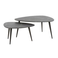 Fraaai Connie salontafel set van 2 peer vorm - zwart/bruin - OUTLET B