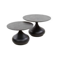 Fraaai Juno ronde salontafel - set van 2 - zwart