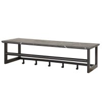 Fraaai Leonie kapstok roede 6 haaks - zwart bruin