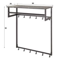 Fraaai Leonie kapstok roede 12 haaks - zwart bruin