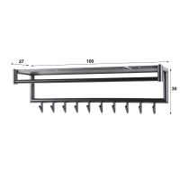 Fraaai Weiss kapstok 10 haaks roede-hoedenplank -  zwart/bruin