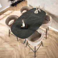 Fraaai Karla bartafel kruisframe deens ovaal - zwart/bruin