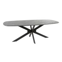 Fraaai Marco eettafel 215 cm deens ovaal - zwart marmer look