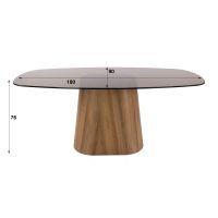 Fraaai Caruso eettafel Deens ovaal 180cm - brons glas