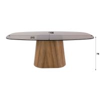 Fraaai Caruso eettafel Deens ovaal 215cm - brons glas