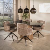 Fraaai Caruso eettafel Deens ovaal 215cm - brons glas