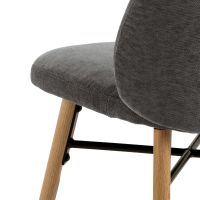 Nøra Mirae eetkamerstoel | naturel oak onderstel | stof Danny - donkergrijs