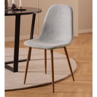 Oda eetkamerstoel | naturel oak onderstel | stof Nesia - lichtgrijs